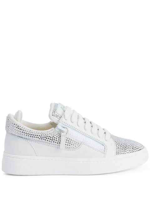 Giuseppe Zanotti GZ94 rhinestone-embellished leather sneakers - White - zdjęcie produktu nr 1