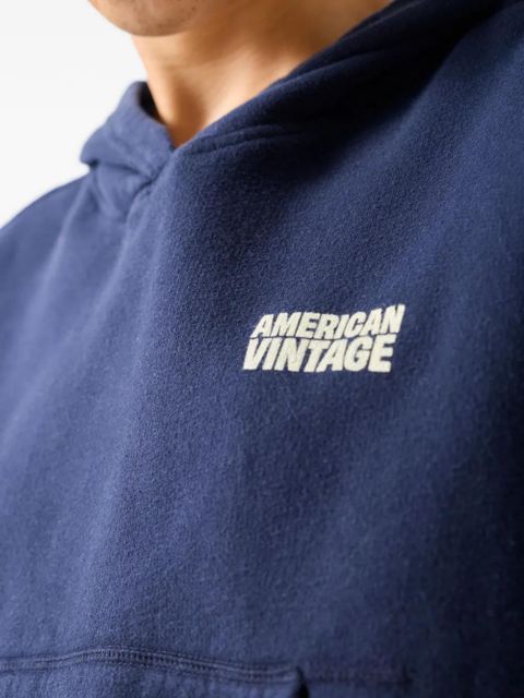 American Vintage Plizzy long-sleeved hoodie - Blue