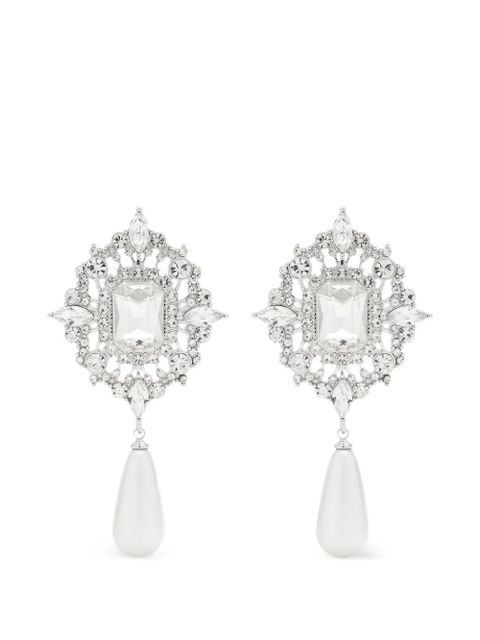 Self-Portrait crystal drop earrings - Silver - zdjęcie produktu nr 1