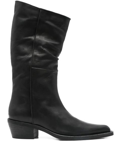KHAITE 45mm Clive leather pointed-toe boots - Black - zdjęcie produktu nr 1