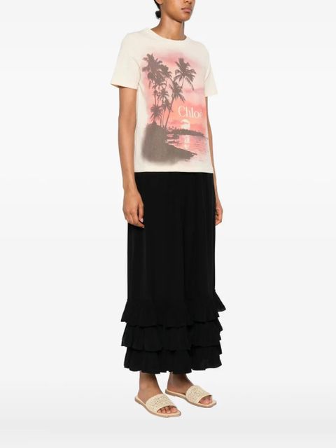 Chloé logo-print T-shirt - Neutrals