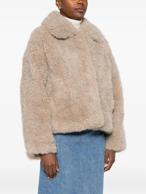 Yves Salomon teddy-collared jacket - Neutrals - zdjęcie produktu nr 2