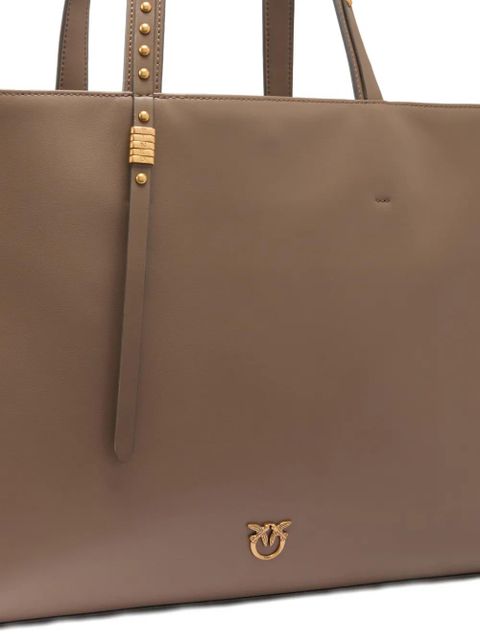 PINKO medium leather studded tote bag - Neutrals