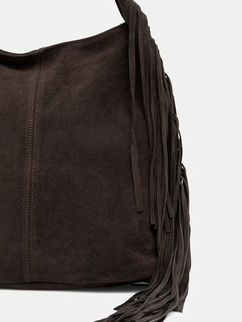 Answear.LAB torebka zamszowa kolor brązowy