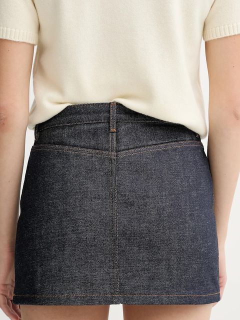 A.P.C. spódnica jeansowa mini-jupe kolor granatowy mini prosta CODBS.F06093 - zdjęcie produktu nr 2