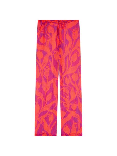 DRIES VAN NOTEN printed trousers - Pink - zdjęcie produktu nr 1