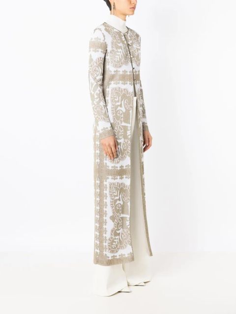 Valentino Garavani geometric-print metallic-finish cape