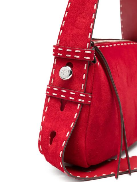 Tory Burch small Romy pick stitch tote bag - Red
