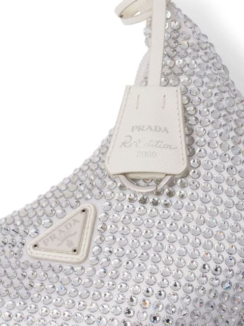 Prada Re-Edition crystal-embellished mini bag - White