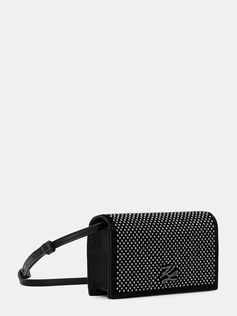 Karl Lagerfeld torebka skórzana K/AUTOGRAPH kolor czarny B1W32071 - zdjęcie produktu nr 2