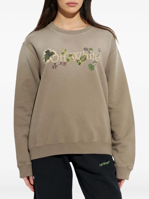 Off-White floral-print logo sweatshirt - Neutrals