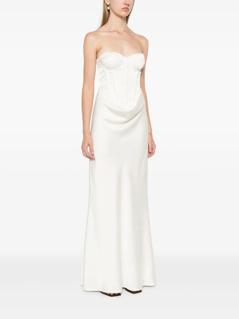 ROTATE BIRGER CHRISTENSEN satin pearl maxi dress - Neutrals