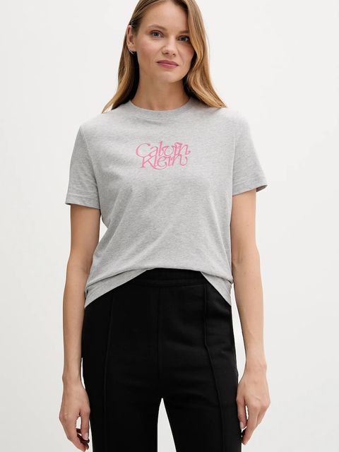 Calvin Klein Jeans t-shirt bawełniany damski kolor szary LV047D210G - zdjęcie produktu nr 1