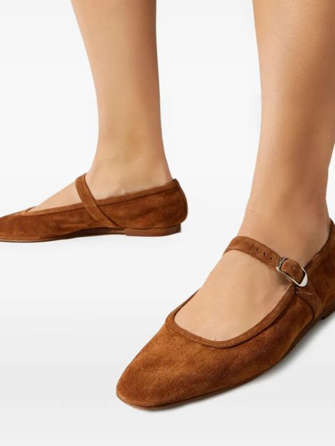 Le Monde Beryl almond-toe buckle ballet flats - Brown