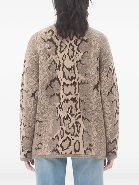 Valentino Garavani animalier-print buttoned cardigan - Neutrals