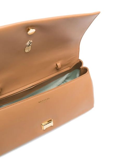 Aquazzura Twist leather clutch bag - Brown