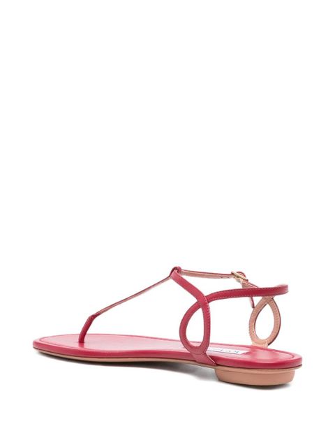Aquazzura Almost Bare leather T-bar sandals - Red