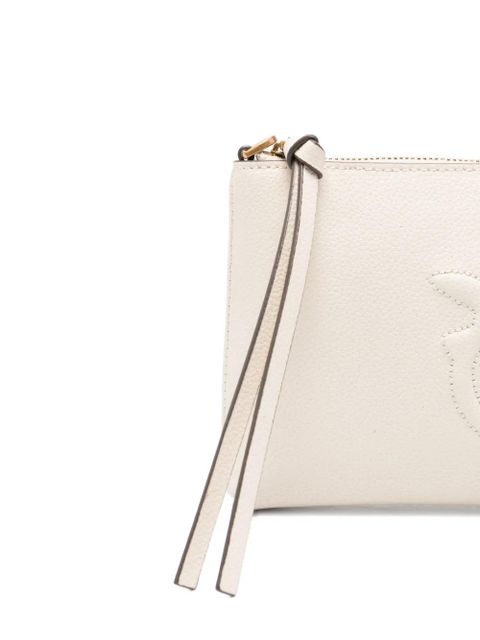 PINKO embossed-logo leather cross-body bag - White