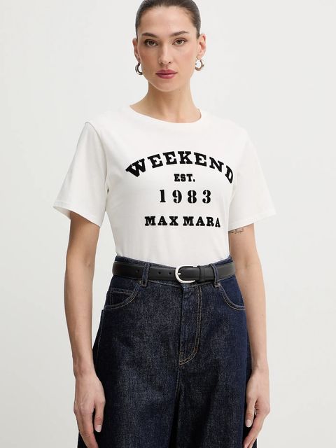 Weekend Max Mara t-shirt bawełniany TENUE damski kolor biały 2615971051600 - zdjęcie produktu nr 1