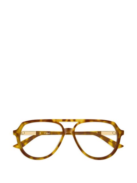 Chloé Eyewear pilot-frame glasses - Brown - zdjęcie produktu nr 1