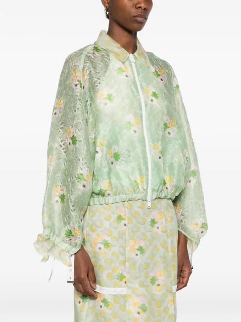 FENDI floral-print bomber jacket - Green