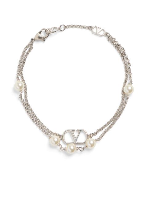 Valentino Garavani VLogo Signature double-chain bracelet - Silver