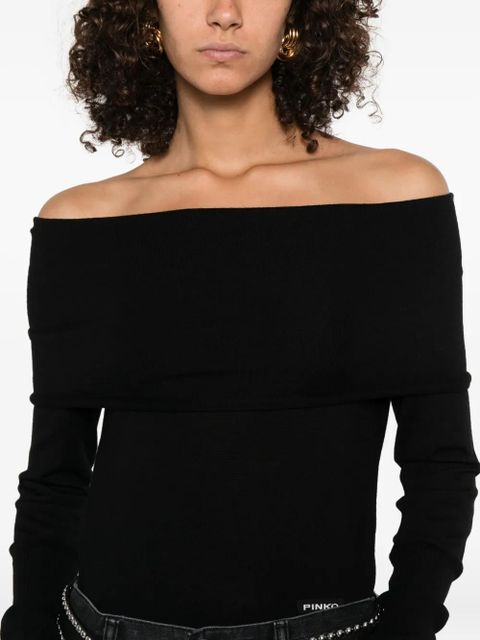PINKO off-shoulder wool top - Black