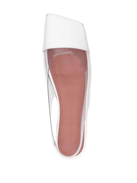 Amina Muaddi transparent-design slingback ballerina shoes - White