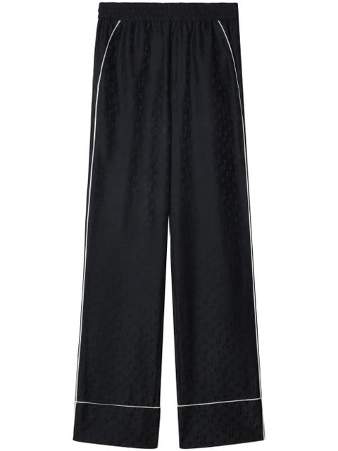 Off-White straight-leg pyjama-inspired trousers - Black - zdjęcie produktu nr 1