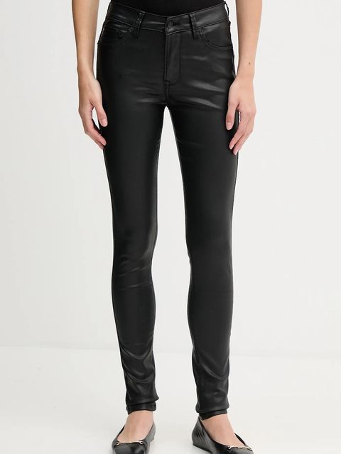 Pepe Jeans spodnie damskie kolor czarny dopasowane high waist PL20472889OA