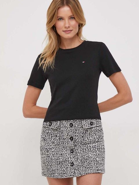 Tommy Hilfiger t-shirt bawełniany damski kolor czarny WW0WW40587 - zdjęcie produktu nr 1