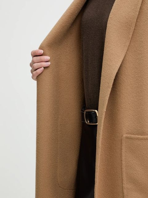 Luisa Spagnoli płaszcz wełniany kolor brązowy 542325