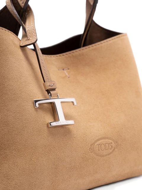 Tod's top-handle suede tote bag - Neutrals