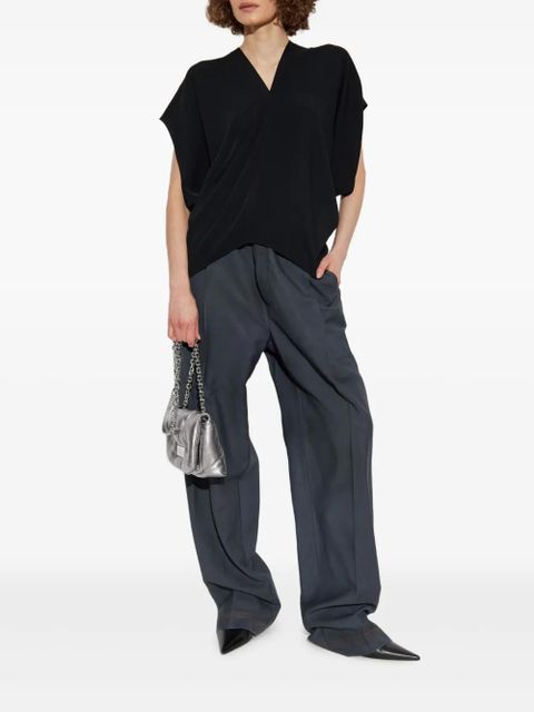 MM6 Maison Margiela draped V-neck blouse - Black