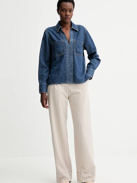 Rag & Bone bluzka jeansowa damska kolor niebieski gładka RJ0525FSUKE