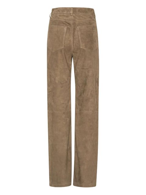 ROTATE BIRGER CHRISTENSEN straight suede trousers - Brown - zdjęcie produktu nr 2