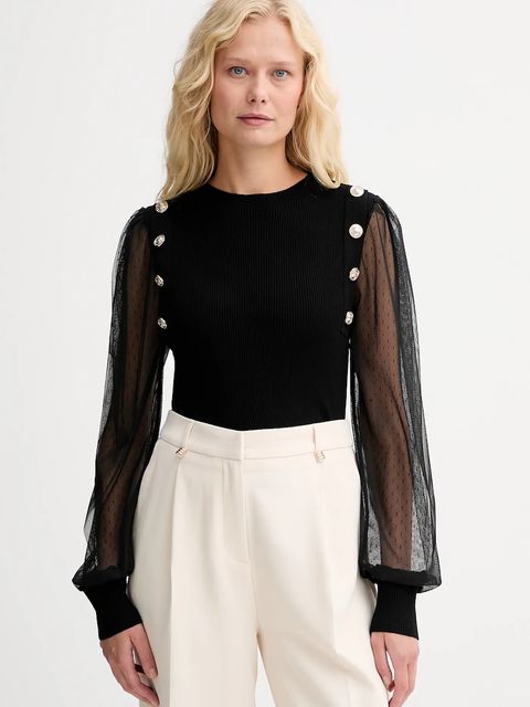 Morgan bluzka damska kolor czarny gładka MALIA - zdjęcie produktu nr 1