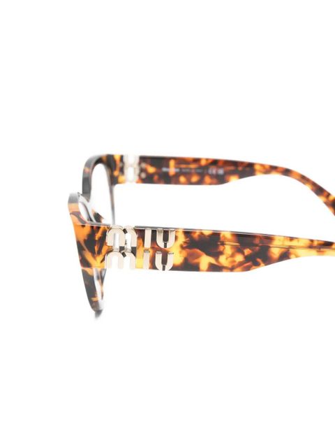 Miu Miu Eyewear tortoiseshell-effect cat-eye glasses - Brown - zdjęcie produktu nr 2