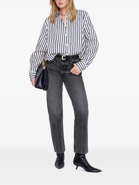 ANINE BING Essie striped cropped shirt - White - zdjęcie produktu nr 2