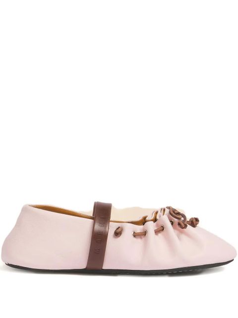 Marni strap leather ballet flats - Pink - zdjęcie produktu nr 1