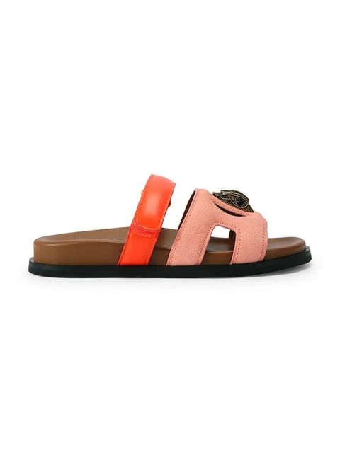 Kurt Geiger London klapki na płaskim obcasie damskie zamszowe Eagle Cut Out Sandal - zdjęcie produktu nr 2
