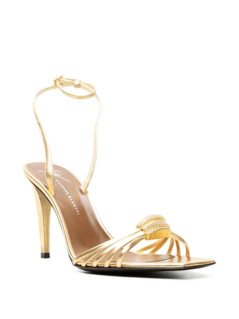 Giuseppe Zanotti crystal-embellished metallic sandals - Gold - zdjęcie produktu nr 2