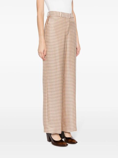 Lanvin wide-leg check trousers - Orange
