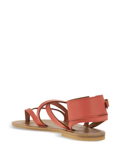 Longchamp x K.Jacques leather sandals - Orange