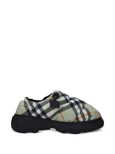 Burberry quilted-check heeled mules - Neutrals - zdjęcie produktu nr 1