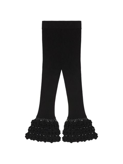 GANNI floral ribbed trousers - Black - zdjęcie produktu nr 1