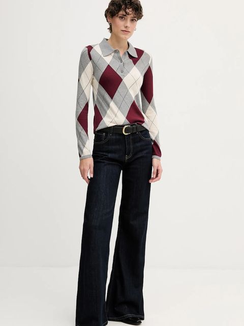 Tommy Hilfiger sweter bawełniany damski kolor szary lekki WW0WW48393 - zdjęcie produktu nr 2