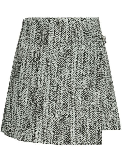 GANNI tweed wrap mini skirt - Grey - zdjęcie produktu nr 1