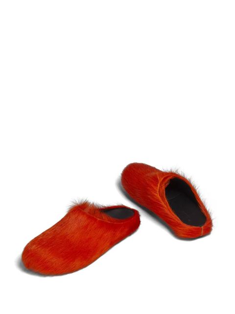 Marni Fussett Sabot calf-hair mules - Orange