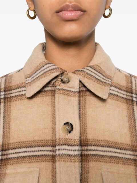 ISABEL MARANT Faxona checked shirt jacket - Brown